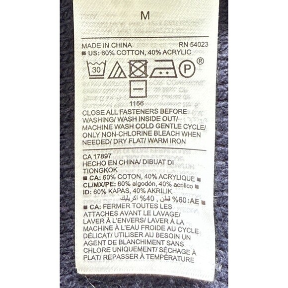 Women’s Navy Lace Up Knit Sweater Slouchy Chunky Cozy Fall/Winter Top Size Med - Picture 6 of 8